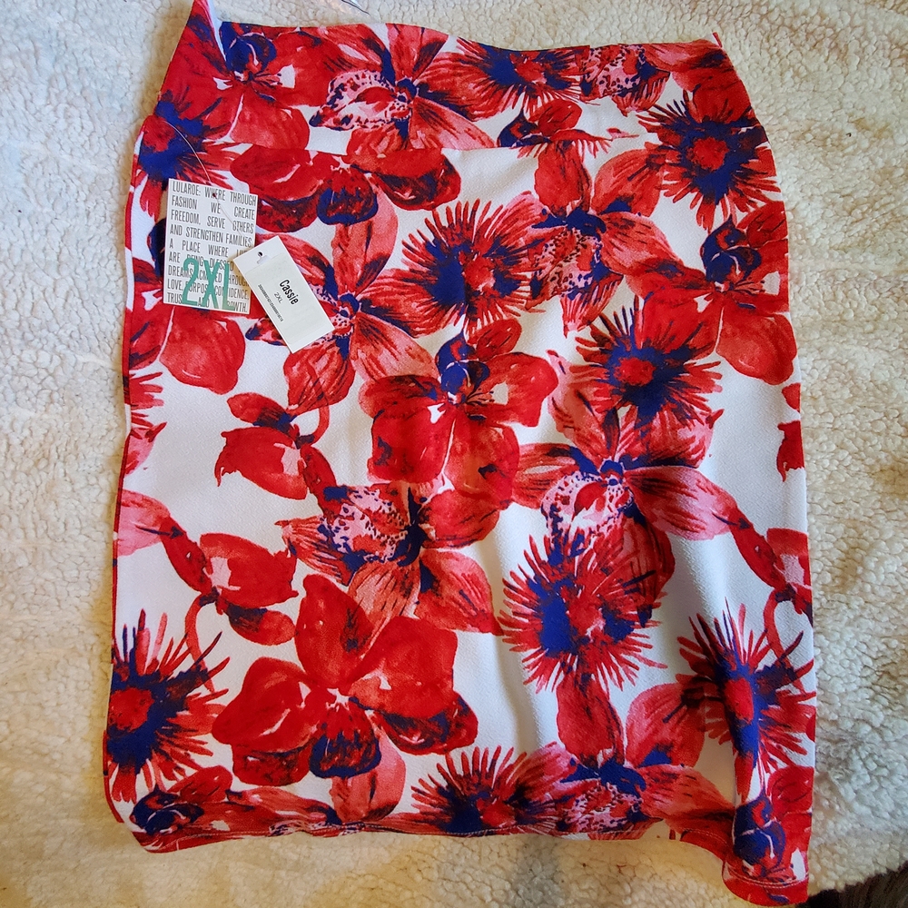 Vibrant Floral Mini Skirt in Red and Blue